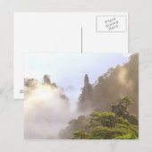 アジア、中国、華山。霧に包まれた黄山 ポストカード (正面/裏面)