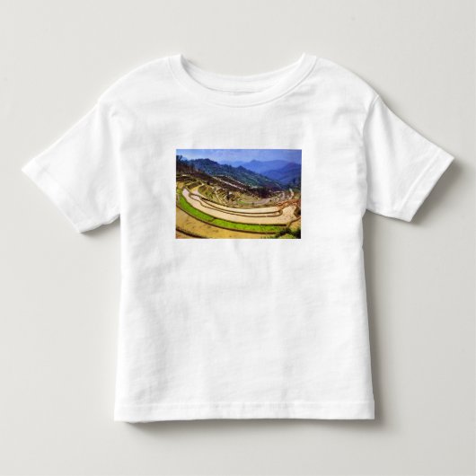 アジア、中国、雲南省、元陽県。 トドラーTシャツ (正面)
