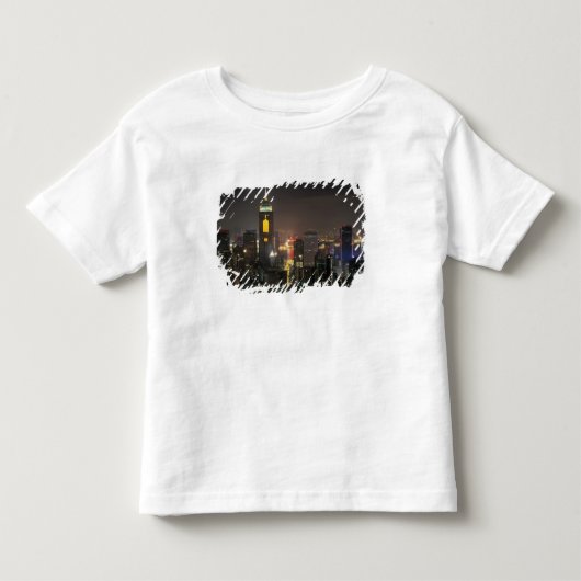 アジア、中国、香港、スタブス・ロードから眺める中心部 トドラーTシャツ (正面)
