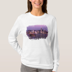 アジア、中国、香港、都市スカイラインと Tシャツ