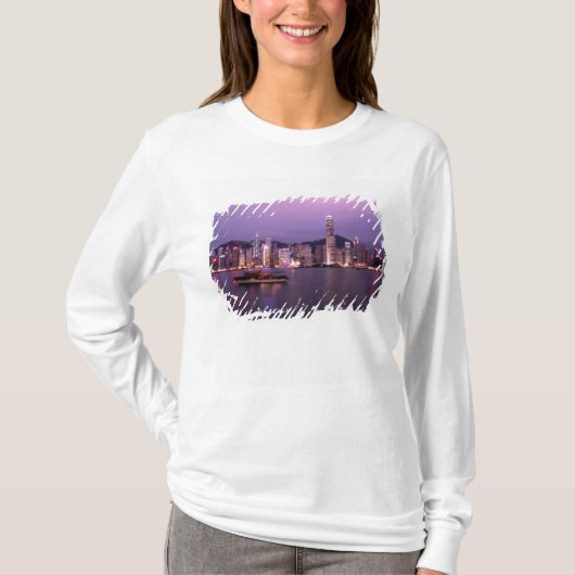 アジア、中国、香港、都市スカイラインと Tシャツ (正面)