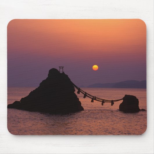 アジア、日本、三重、二見浦の夜明け マウスパッド (正面)