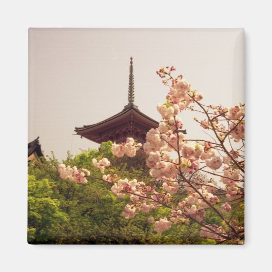 アジア、日本、京都、春の清水寺 マグネット (正面)