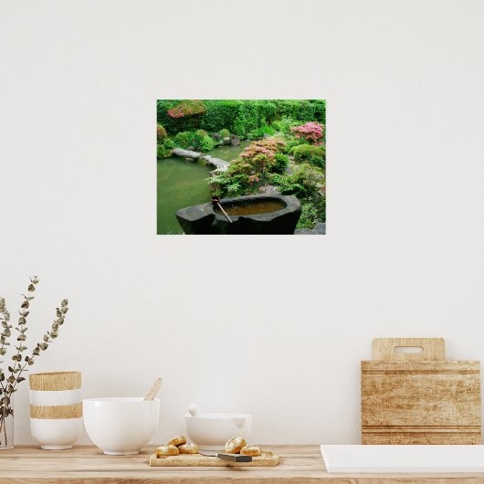 アジア、日本、京都。禅園 ポスター (キッチン)