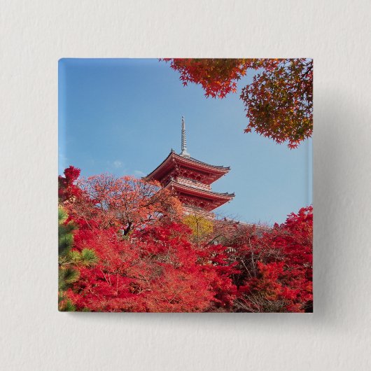 アジア、日本、京都。秋の色 缶バッジ (正面)