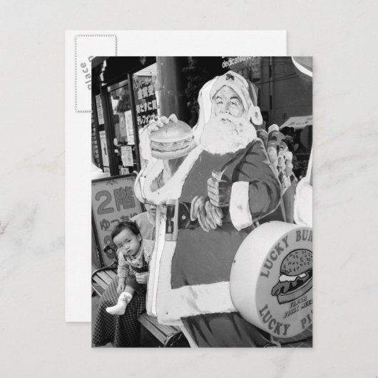 アジア、日本、函館。日本のサンタクロース シーズンポストカード (正面/裏面)