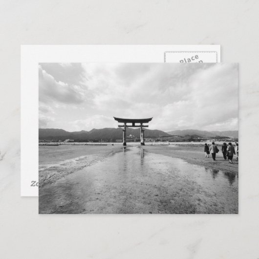 アジア、日本、宮島。トリゲート ポストカード (正面/裏面)