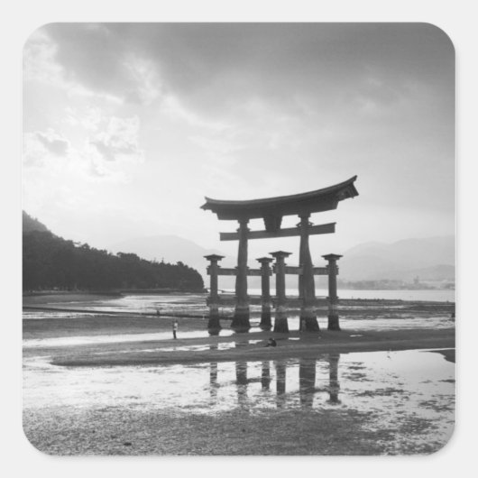 アジア、日本、宮島。鳥居 スクエアシール (正面)