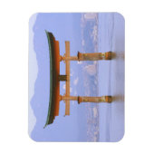 アジア、日本、広島。宮島。鳥居 マグネット (縦)