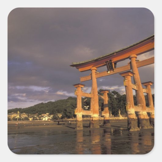 アジア、日本、本州西部、宮、島 スクエアシール (正面)