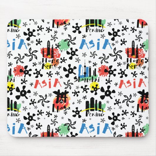 アジア|記号パターン マウスパッド (正面)