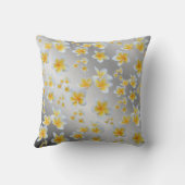 アジア，黄，白，開花，明るい，金ゴールド,フローラ クッション (裏面)