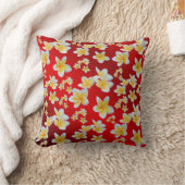 アジア，黄，白，開花，明るい，金ゴールド,フローラ クッション (ブランケット)