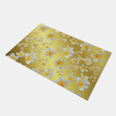 アジア，黄，白，開花，明るい，金ゴールド,フローラ ドアマット (アングル)