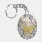 アジア| 1580年のヴィンテージの地図 キーホルダー (正面左)