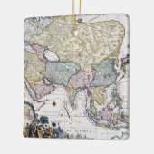 アジア| 1696年の旧式な地図 セラミックオーナメント (左)