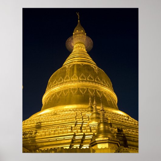 アジア、Mayanmar、Yangon、仏教寺院 ポスター (正面)