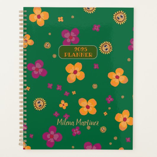 アジェンダプランナーフラワーズグリーン2025 プランナー手帳 (正面)