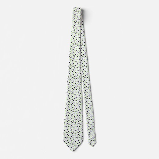 アジェンダープライドスターズグリーングレー白黒 ネクタイ (正面)