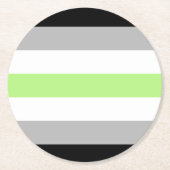 アジェンダープライドフラグ ラウンドペーパーコースター (正面)