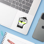 アジェンダー抗議のこぶし シール (ノートパソコンとiPhone)