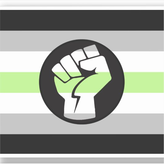 アジェンダー抗議旗 シール (正面)