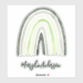 アジェンダー水彩虹LGBTQカスタムモノグラム シール (シート)