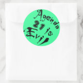 アジェンダ21は邪悪な緑の背景 ラウンドシール (バッグ)