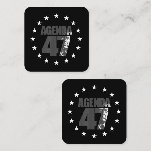 アジェンダ47愛国的トランプ再選挙キャンペーンDes スクエア名刺 (正面/裏面)