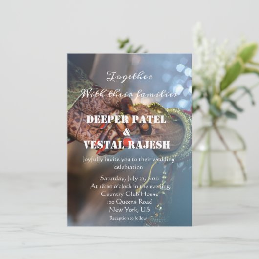 アジエレガントアインディアン結婚式招待状 (スタンド正面)