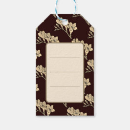 アジエレガントアグディオリ花フローラ茶色 ギフトタグ