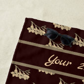 アジエレガントアグディオリ花フローラ茶色 ビーチタオル (インサイチュ)