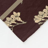 アジエレガントアグディオリ花フローラ茶色 フリースブランケット (角)