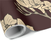 アジエレガントアグディオリ花フローラ茶色 ラッピングペーパー (ロールコーナー)