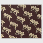 アジエレガントアグディオリ花フローラ茶色 ラッピングペーパー (フラット)