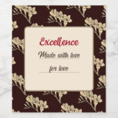 アジエレガントアグディオリ花フローラ茶色 ワインラベル (シングルラベル)