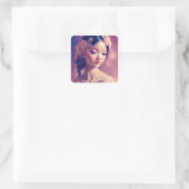 アジクラシックアン・ガールのアートワーク スクエアシール (バッグ)