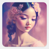 アジクラシックアン・ガールのアートワーク スクエアシール (正面)