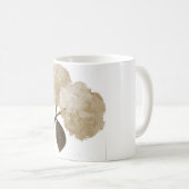 アジサイが付いている白い陶磁器のマグ コーヒーマグカップ (正面右)