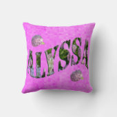 アジサイで作られたアリッサの名前のロゴ クッション (裏面)