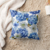 アジサイとさくらんぼ開花 クッション (ブランケット)