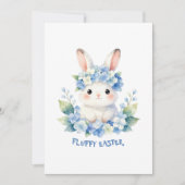 アジサイとイースターのウサギのかわいい水彩画 シーズンカード (正面)