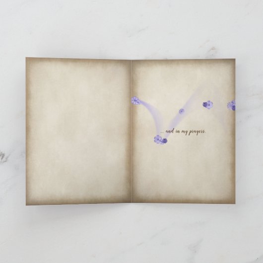 アジサイとクイーン・アンのレース花瓶の花束 カード (内部)