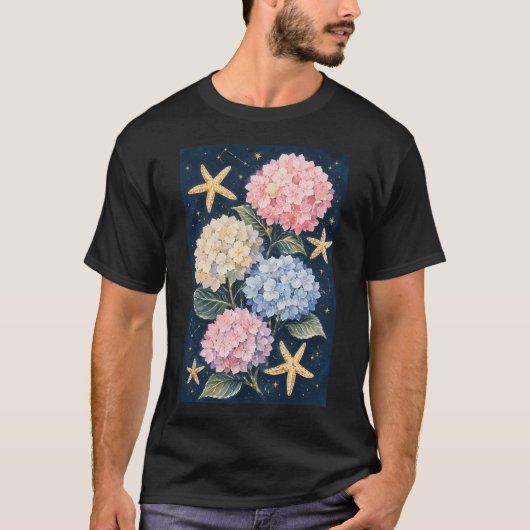 アジサイとヒトデ Tシャツ (正面)