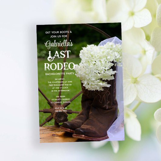 アジサイとブーツラストロデオバチェロレッテ 招待状