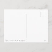 アジサイとホセラディッシュフローラアートブラック&グリーン シーズンポストカード (裏面)