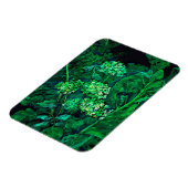 アジサイとホセラディッシュフローラアートブラック&グリーン マグネット (左側)