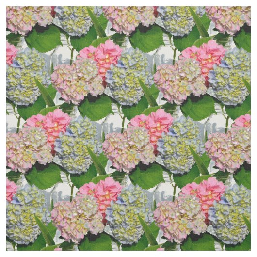 アジサイとメイソン・ジャー ファブリック (見本)