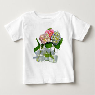アジサイとメイソン・ジャー ベビーTシャツ