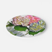 アジサイとメイソン・ジャー ペーパープレート (アングル)